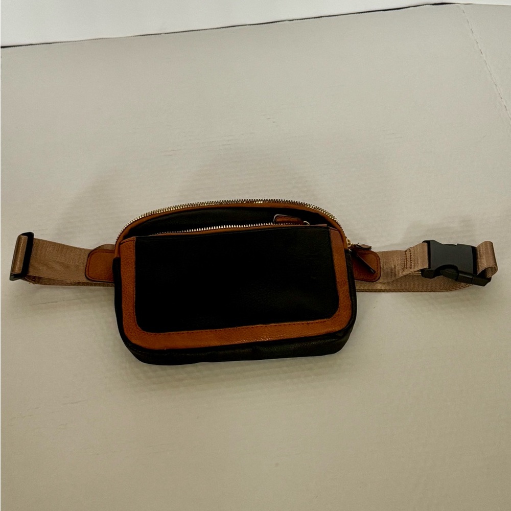 Elegant Black and Tan Women's Crossbody Bag